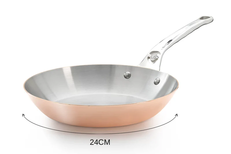 Poêle ronde en cuivre inox De Buyer Prima Matera poignée en fonte d'inox compatible induction