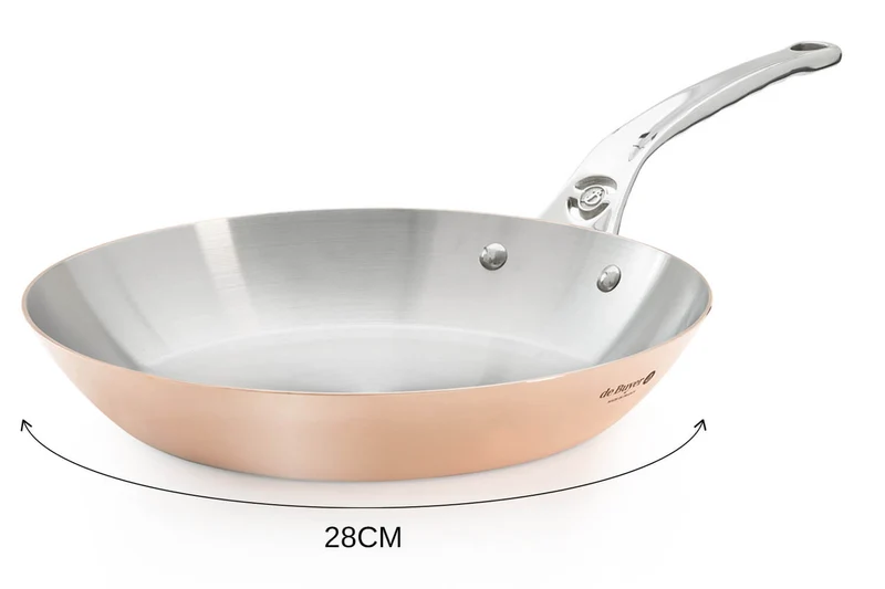 Poêle ronde en cuivre inox De Buyer Prima Matera poignée en fonte d'inox compatible induction