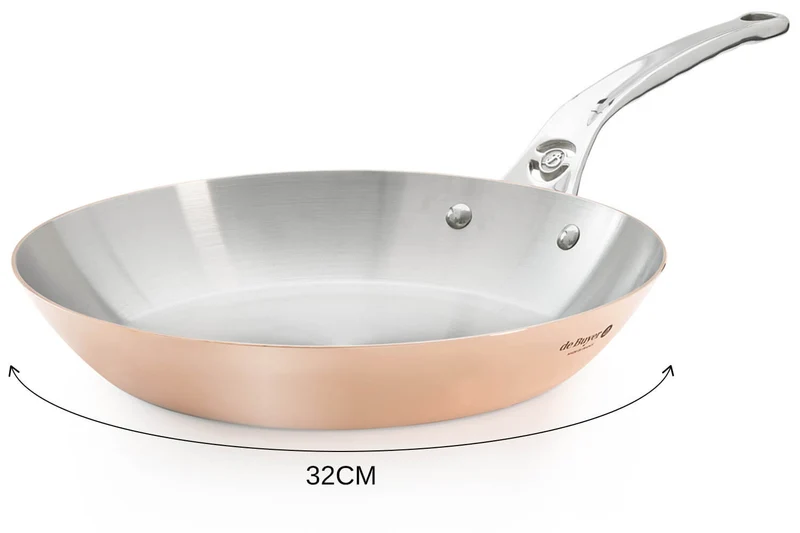 Poêle ronde en cuivre inox De Buyer Prima Matera poignée en fonte d'inox compatible induction