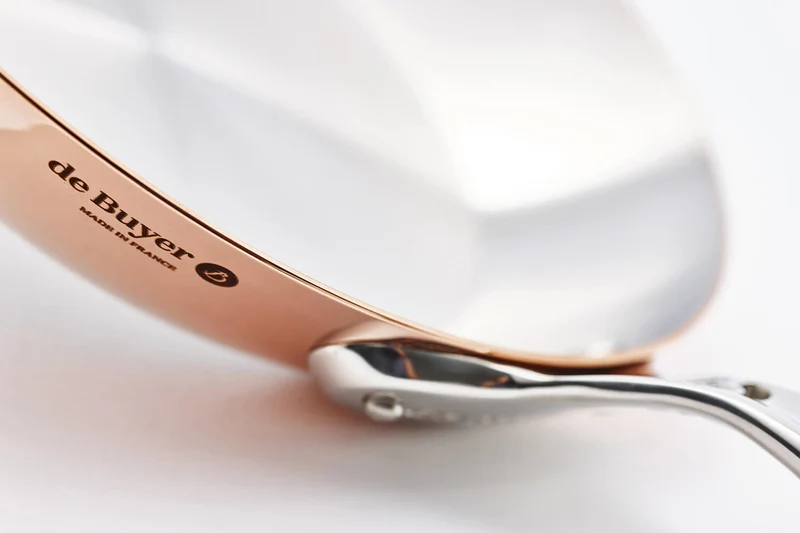 Poêle ronde en cuivre inox De Buyer Prima Matera poignée en fonte d'inox compatible induction
