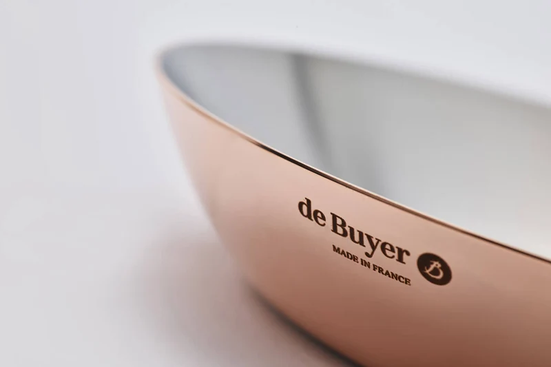 Poêle ronde en cuivre inox De Buyer Prima Matera poignée en fonte d'inox compatible induction
