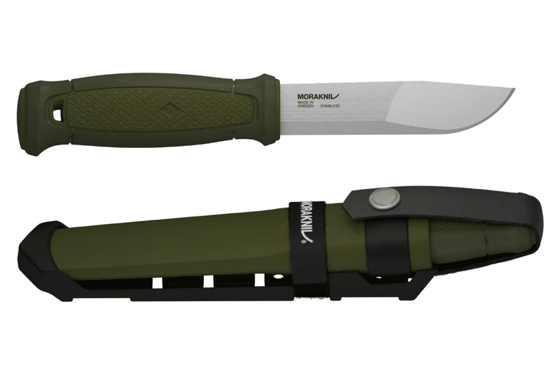 Couteau Mora Kansbol Multi-Mount 12645 lame inox 10,9cm manche caoutchouc vert + étui