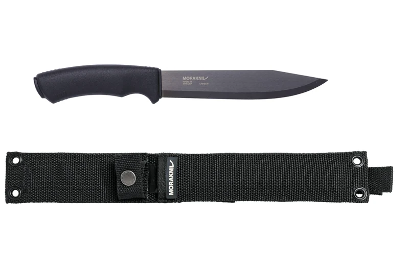 Couteau Mora Pathfinder Noir 12355 lame carbone 17,2cm manche polypropylène noir + étui