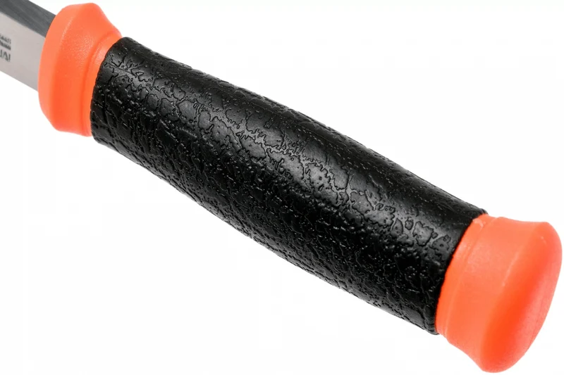 Couteau Mora 2000 12057 lame inox 10,9cm manche caoutchouc noir/orange + étui