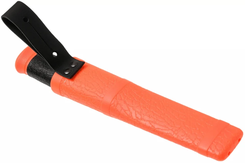Couteau Mora 2000 12057 lame inox 10,9cm manche caoutchouc noir/orange + étui