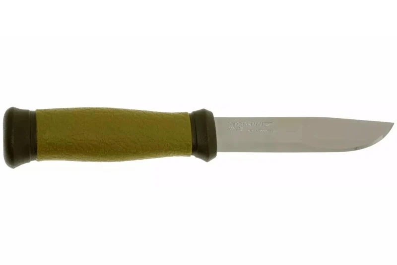 Couteau Mora 2000 10629 lame inox 10,9cm manche caoutchouc vert + étui