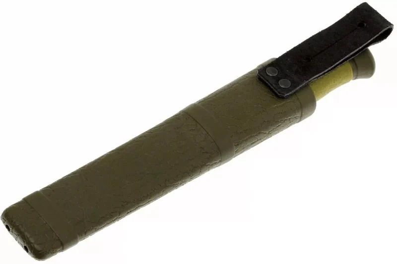 Couteau Mora 2000 10629 lame inox 10,9cm manche caoutchouc vert + étui