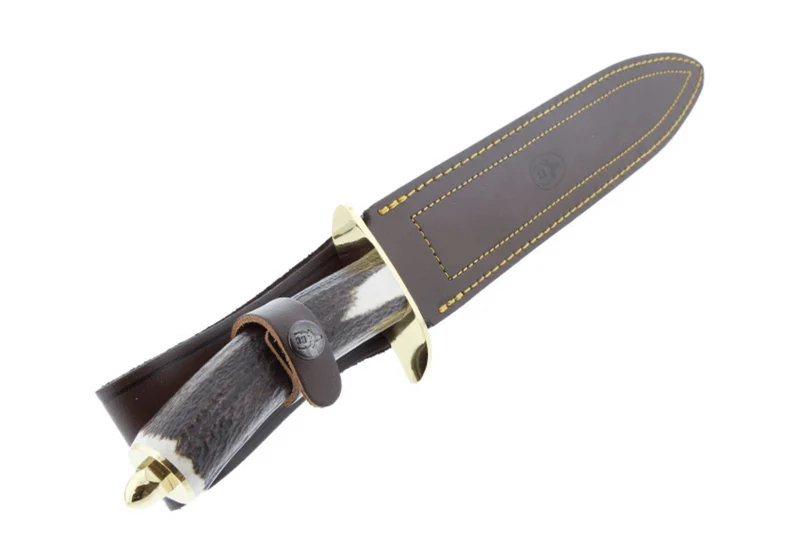 Couteau Muela Alcaraz 9255 lame en inox 26cm manche en bois de cerf + étui en cuir