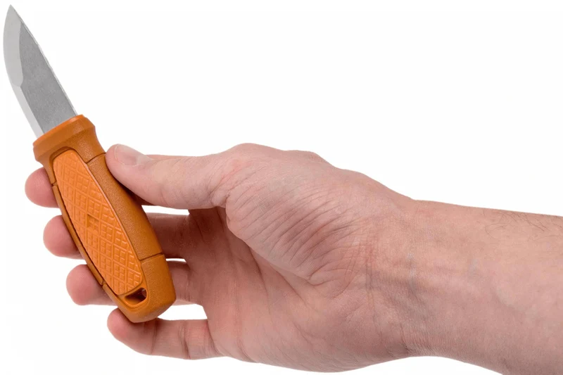 Couteau de poche Mora Eldris 13501 lame inox 5,9cm manche caoutchouc burnt orange + étui