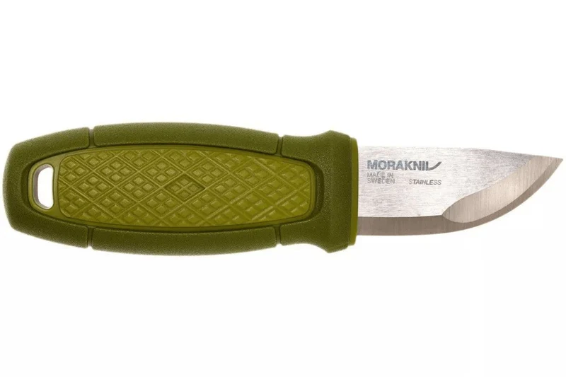 Couteau de poche Mora Eldris 12651 lame inox 5,9cm manche caoutchouc vert + étui