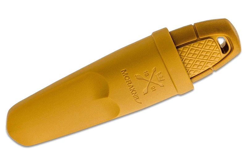 Couteau de poche Mora Eldris 12650 lame inox 5,9cm manche caoutchouc jaune + étui