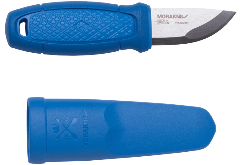 Couteau de poche Mora Eldris 12649 lame inox 5,9cm manche caoutchouc bleu + étui
