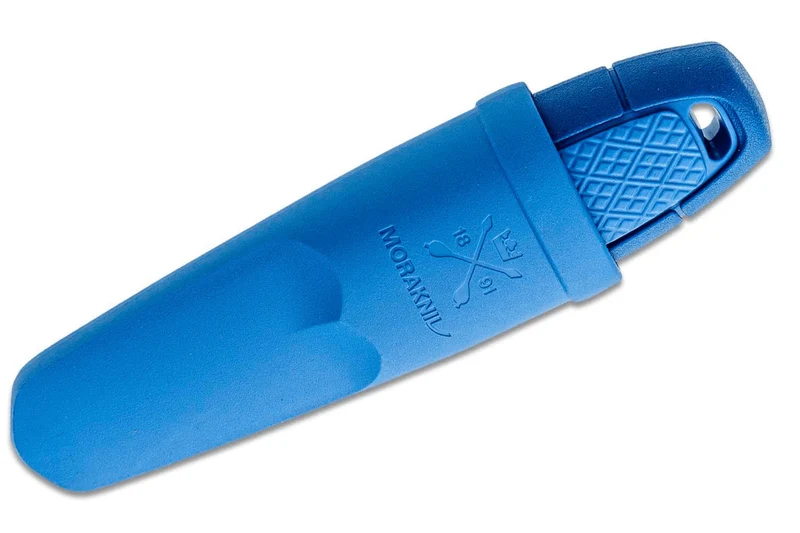Couteau de poche Mora Eldris 12649 lame inox 5,9cm manche caoutchouc bleu + étui