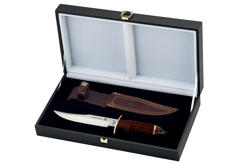 Couteau Muela Wildboar 9300 lame en inox 16cm manche en stamina + étui en cuir et coffret