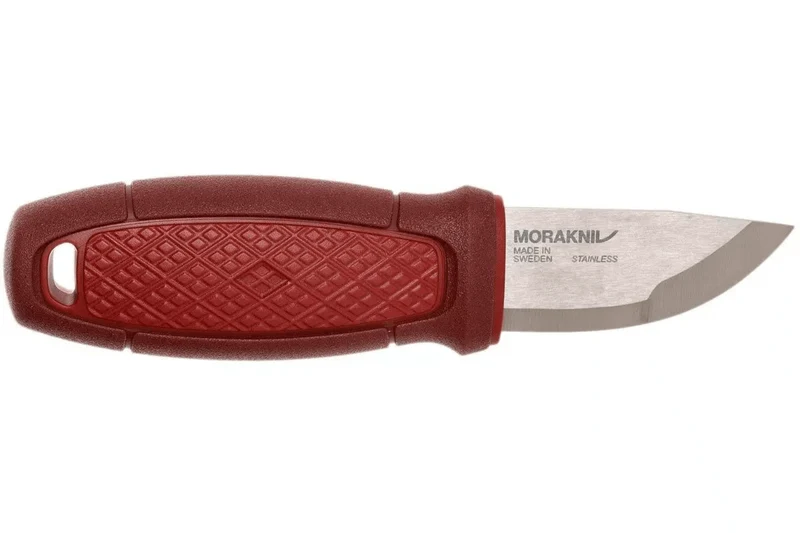 Couteau de poche Mora Eldris 12648 lame inox 5,9cm manche caoutchouc rouge + étui