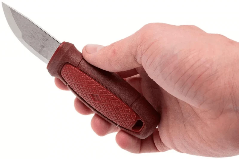 Couteau de poche Mora Eldris 12648 lame inox 5,9cm manche caoutchouc rouge + étui