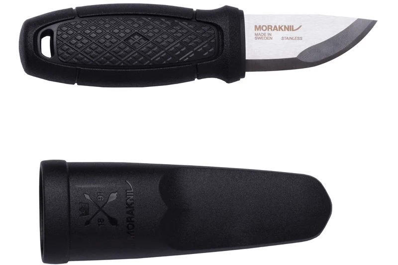Couteau de poche Mora Eldris 12647 lame inox 5,9cm et manche en caoutchouc noir + étui