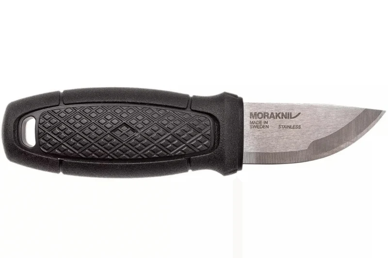 Couteau de poche Mora Eldris 12647 lame inox 5,9cm et manche en caoutchouc noir + étui