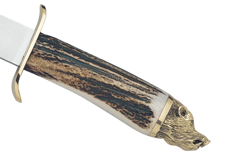 Couteau Muela Alcaraz 9214 lame en inox 26cm manche en bois de Cerf + étui en cuir