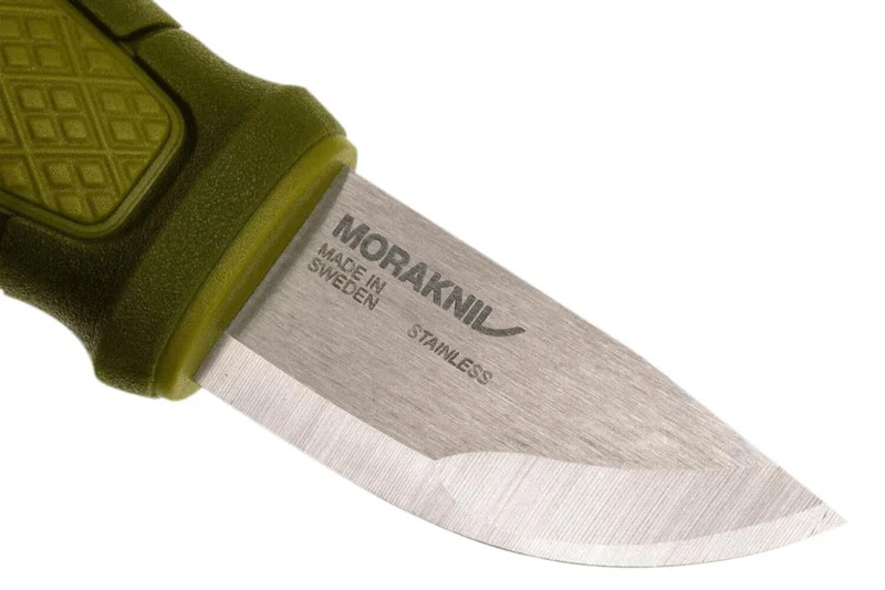Petit couteau Mora Eldris 12633 lame inox 5,9cm manche caoutchouc vert + allume-feu + étui