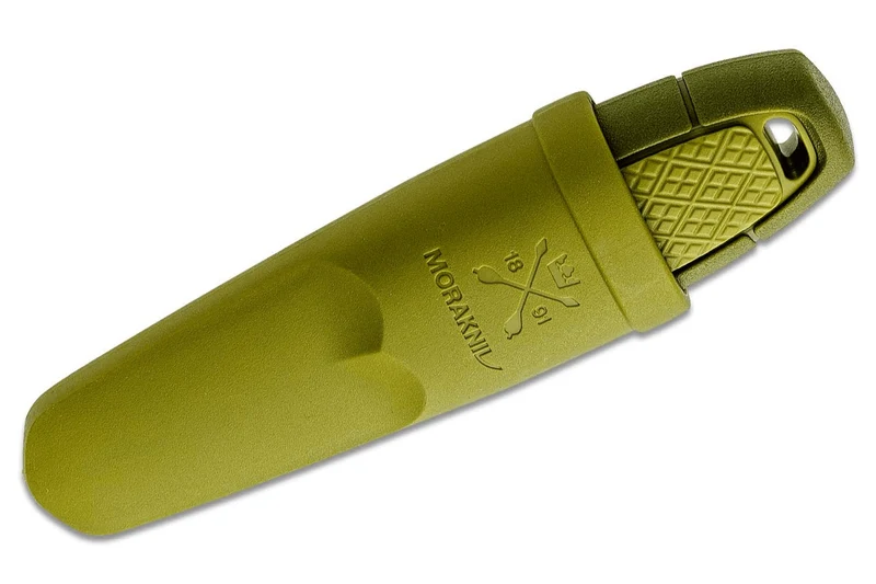 Petit couteau Mora Eldris 12633 lame inox 5,9cm manche caoutchouc vert + allume-feu + étui