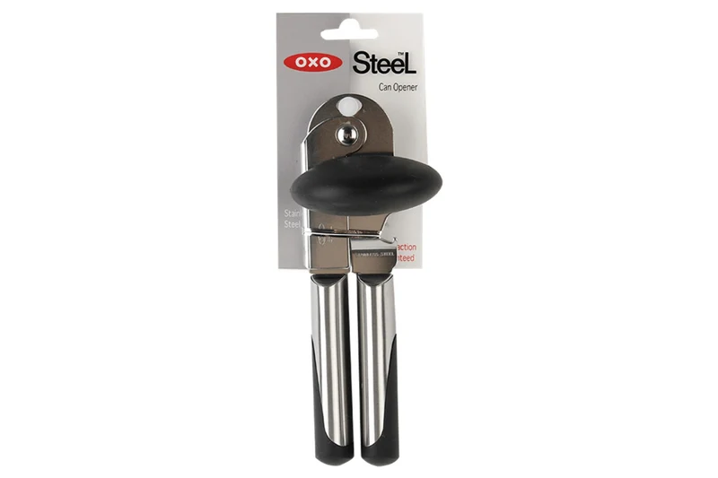 Ouvre-boîte manuel OXO Steel en acier inoxydable et santoprène