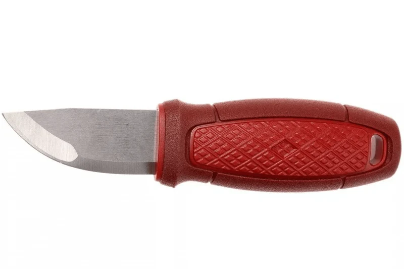 Petit couteau de poche Mora Eldris 12630 lame inox 5,9cm manche caoutchouc rouge avec allume-feu + étui