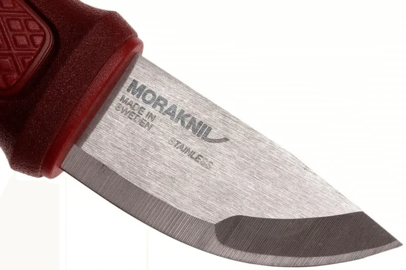 Petit couteau de poche Mora Eldris 12630 lame inox 5,9cm manche caoutchouc rouge avec allume-feu + étui