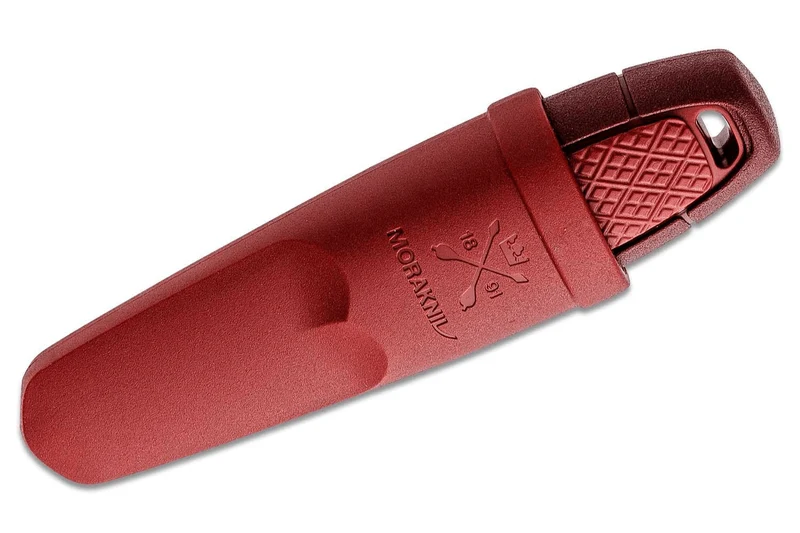 Petit couteau de poche Mora Eldris 12630 lame inox 5,9cm manche caoutchouc rouge avec allume-feu + étui