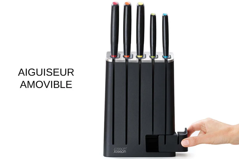 Bloc de 5 couteaux Joseph Joseph Elevate avec aiguiseur amovible
