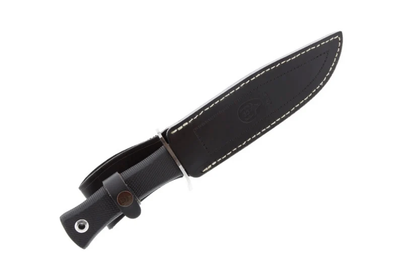 Couteau Muela Sarrio 9291 lame en inox 19cm avec manche en gomme noire + étui en cuir
