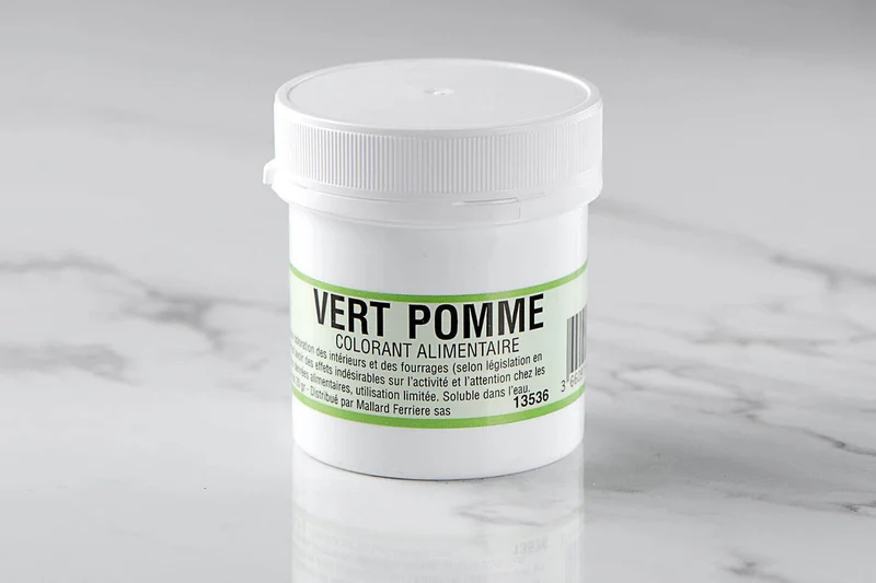 Colorant poudre concentré hydrosoluble vert pomme 20g