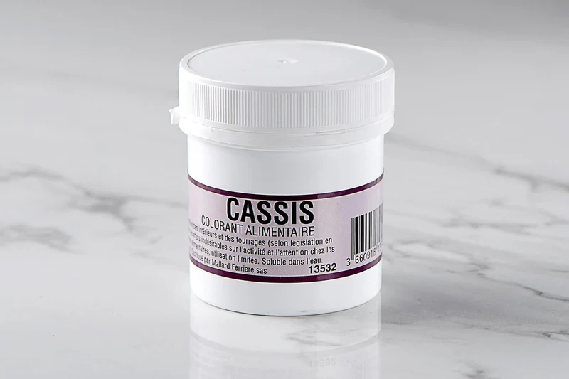 Colorant poudre concentré hydrosoluble cassis 20g