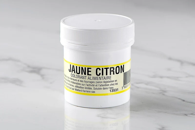 Colorant poudre concentré hydrosoluble jaune citron 20g