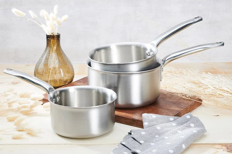 Set de 3 casseroles De Buyer Alchimy en inox 18/10 3 plis 16, 18 et 20cm