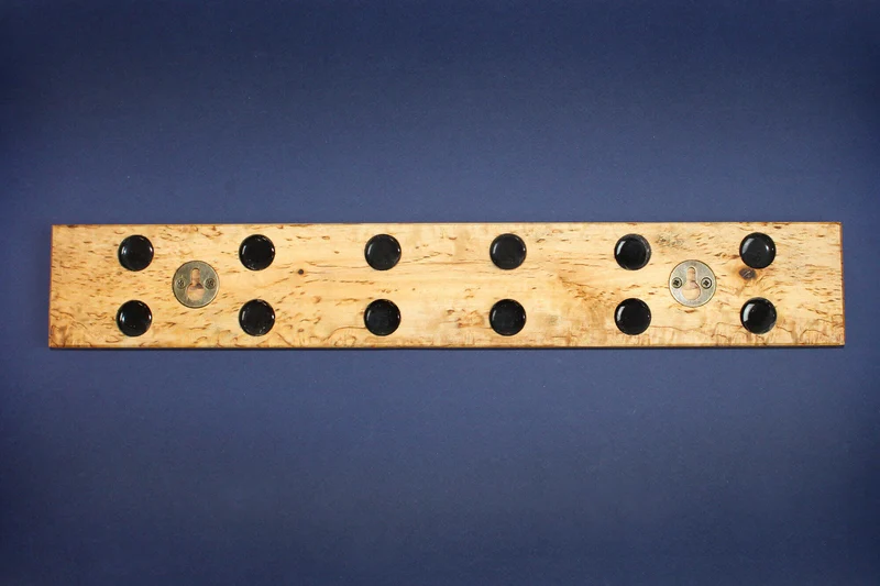 Barre aimantée artisanale Essences Creations en bouleau madré 43cm - 6 places