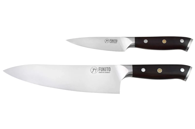Coffret 2 couteaux Fukito Ebène X50 Chef + Office