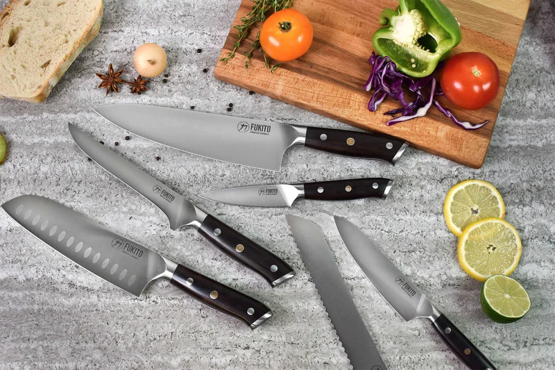 Coffret 2 couteaux Fukito Ebène X50 Chef + Office