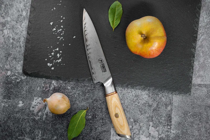 Coffret 3 couteaux Fukito Pakka San Mai Chef + Universel + Office
