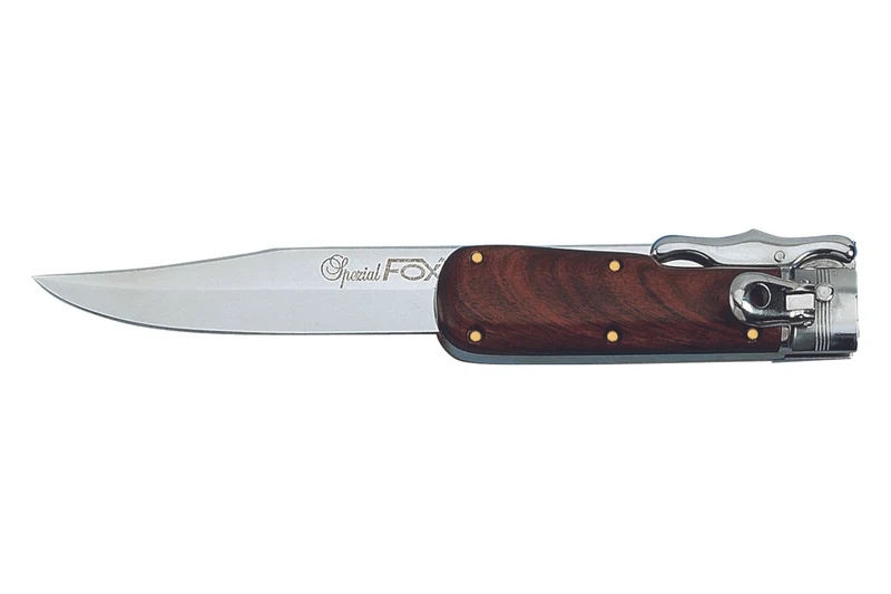 Couteau pliant Fox Special Hunter 1647 manche bois 11cm + étui en cuir