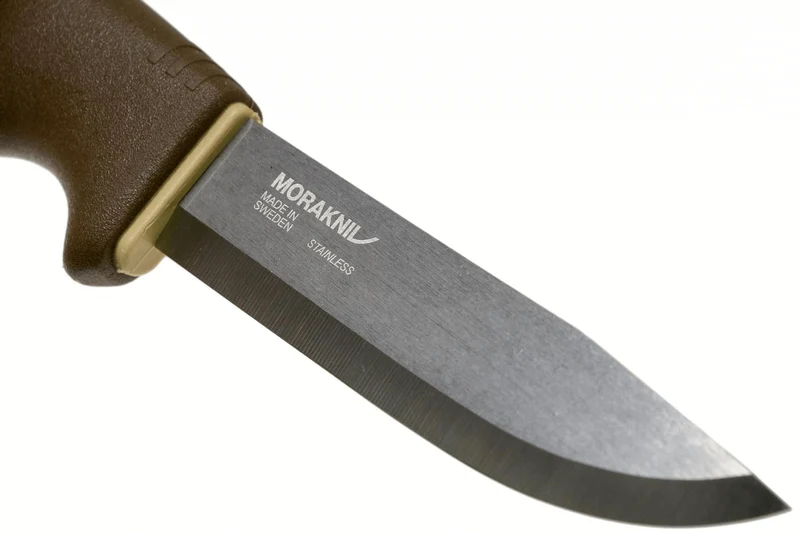 Couteau Mora Bushcraft Survival 13033 lame inox 10,9cm manche caoutchouc marron avec allume-feu + étui