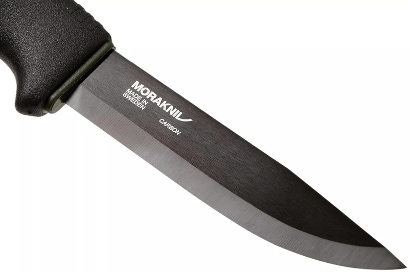 Couteau Mora Bushcraft Survival 11742 lame noire carbone 10,9cm manche caoutchouc noir avec allume feu + étui