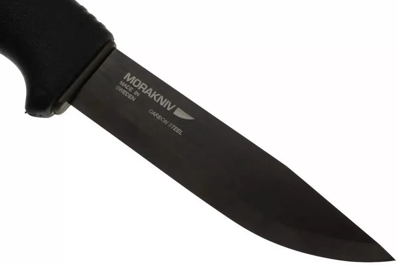 Couteau Mora Bushcraft 10791 lame noire carbone 10,9cm manche caoutchouc noir + étui