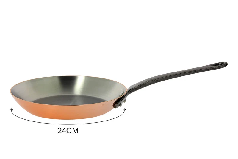 Poêle à frire en cuivre De Buyer Inocuivre poignée en fonte d'acier