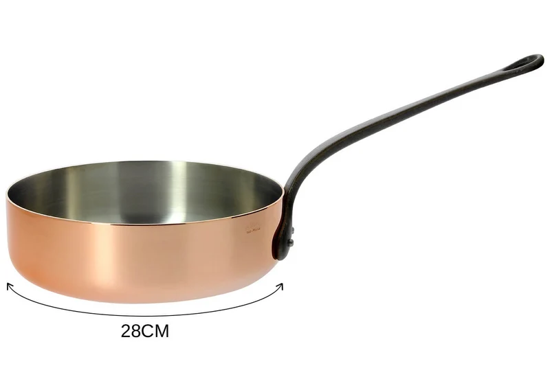 Sauteuse droite en cuivre De Buyer Inocuivre poignée en fonte d'acier