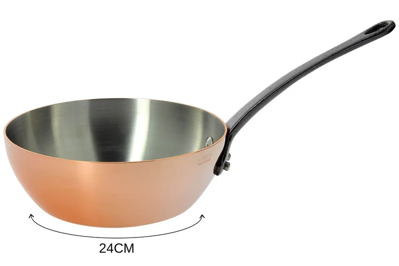 Sauteuse bombée en cuivre De Buyer Inocuivre poignée en fonte d'acier