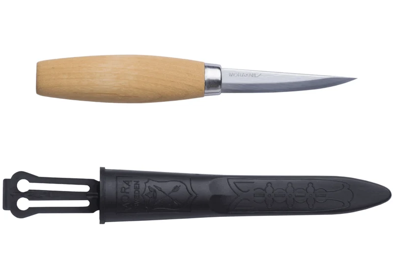 Couteau à sculpter Mora 106 106.1630 lame carbone laminé 8,2cm manche bouleau + étui