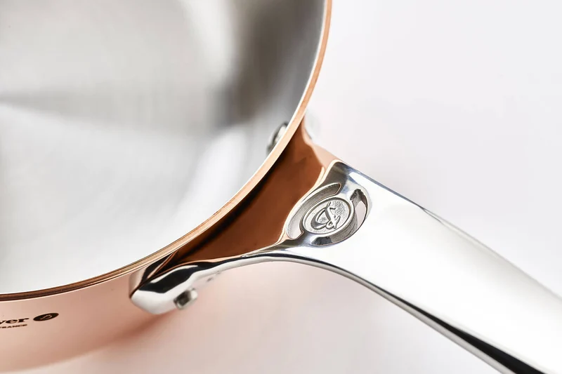 Sauteuse droite en cuivre inox De Buyer Prima Matera poignée en fonte d'inox compatible induction