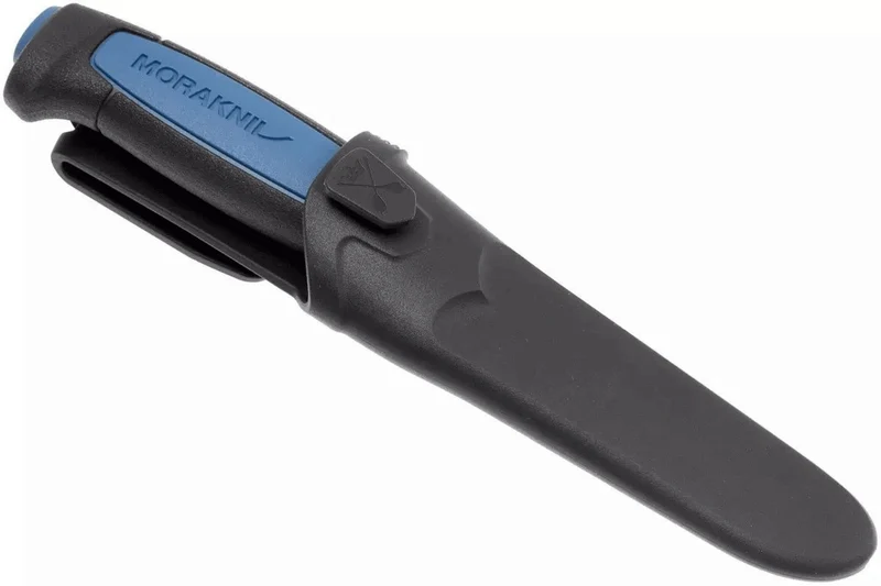 Couteau Mora Pro S 12242 lame inox 9,1cm manche caoutchouc bleu + étui