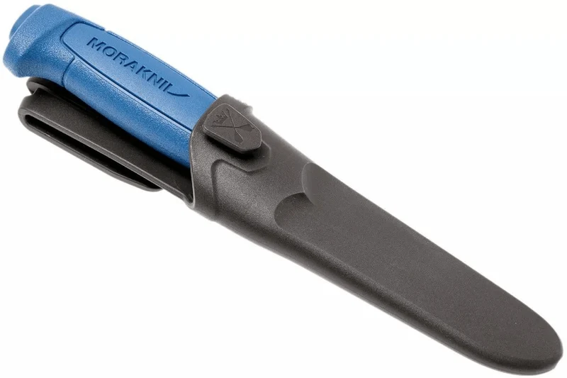 Couteau Mora Basic 546 12241 lame inox 9,1cm manche en polypropylène bleu avec étui